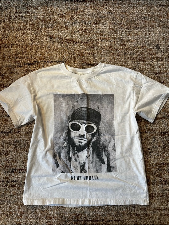H&M Tops - H&M White Kurt Cobain Graphic Tee